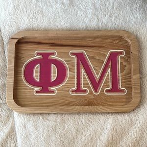 Phi Mu Sorority Wooden Catch-All